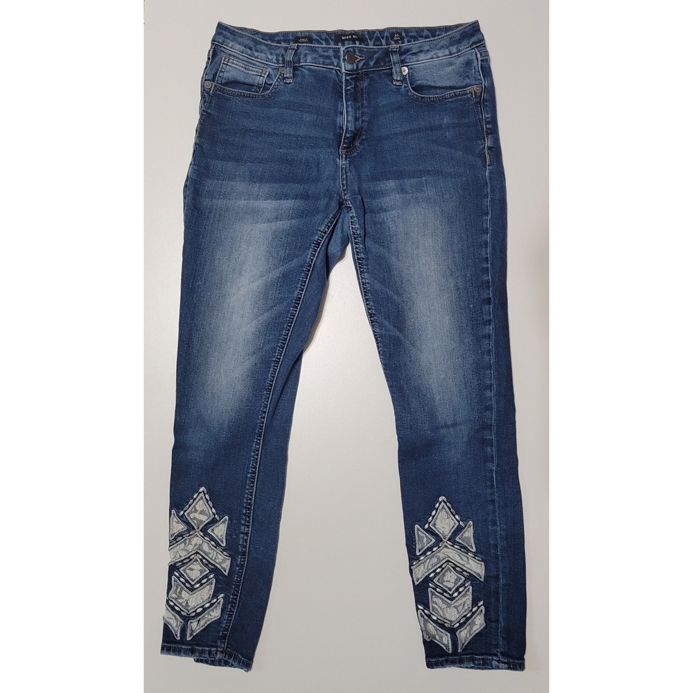 Miss Me Skinny Embroidered Lace Ankle Jeans